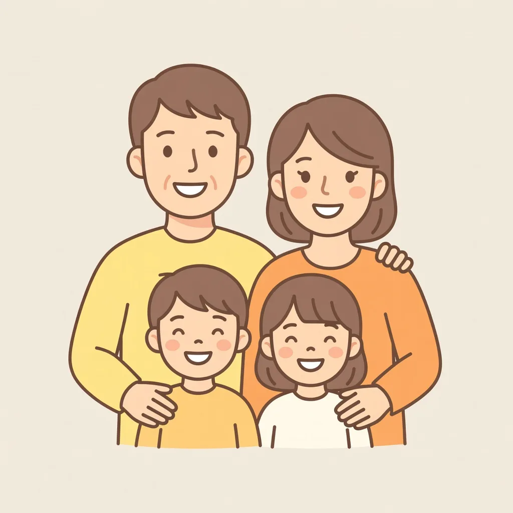 日本の家族の笑顔