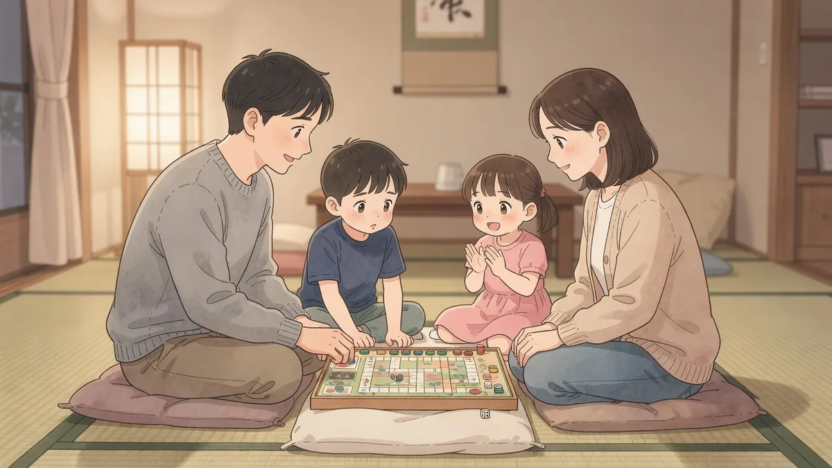アットホームな家族イラスト